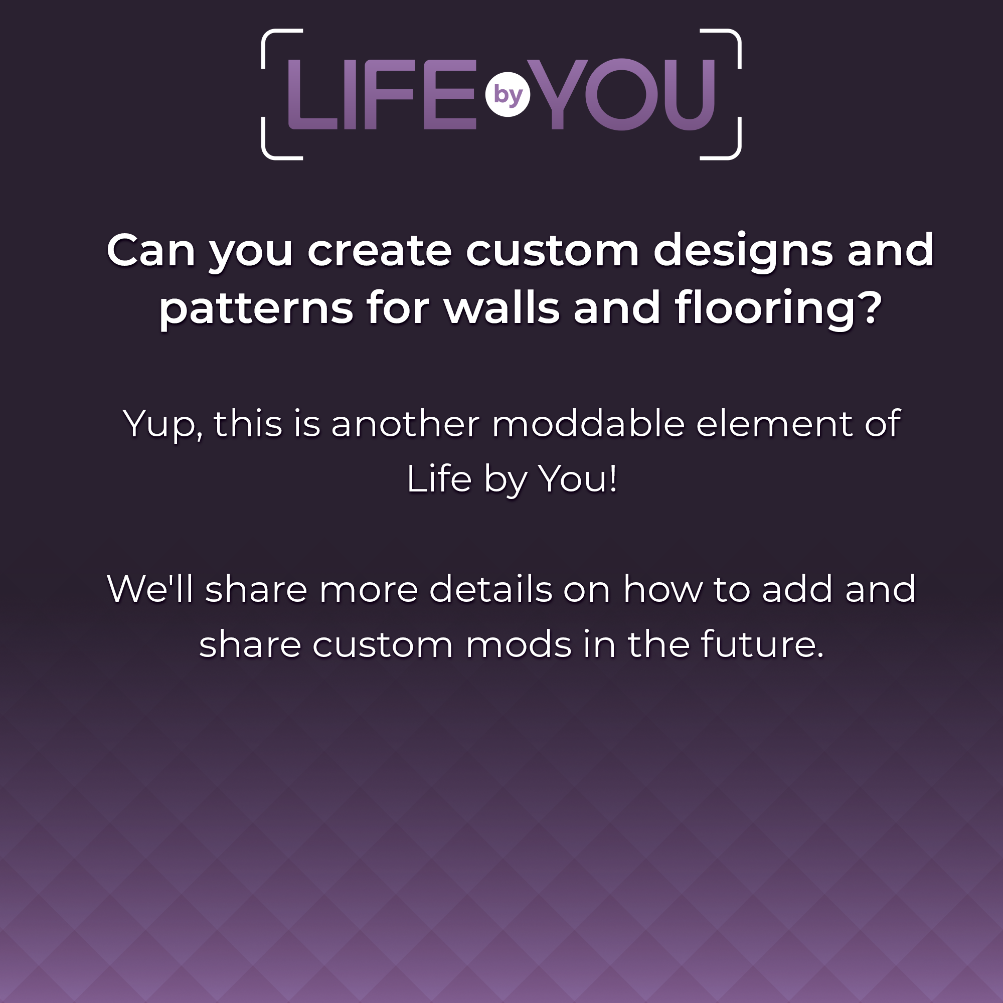 QnA Can you create custom patterns for walls and flooring?