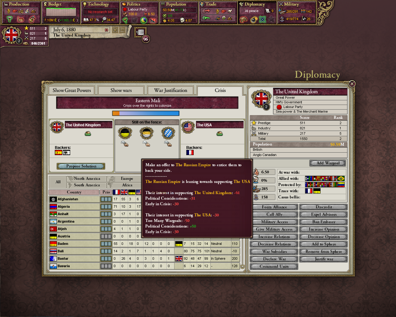 Victoria II: Heart of Darkness (screenshot 10)