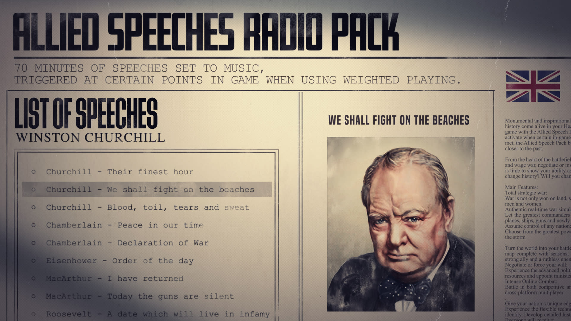 Hearts of Iron IV: Allied Speeches Pack (screenshot 2)