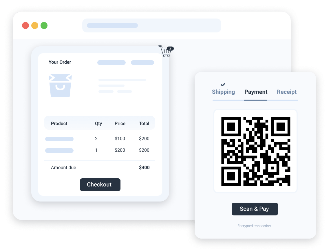 QR code payments and checkout