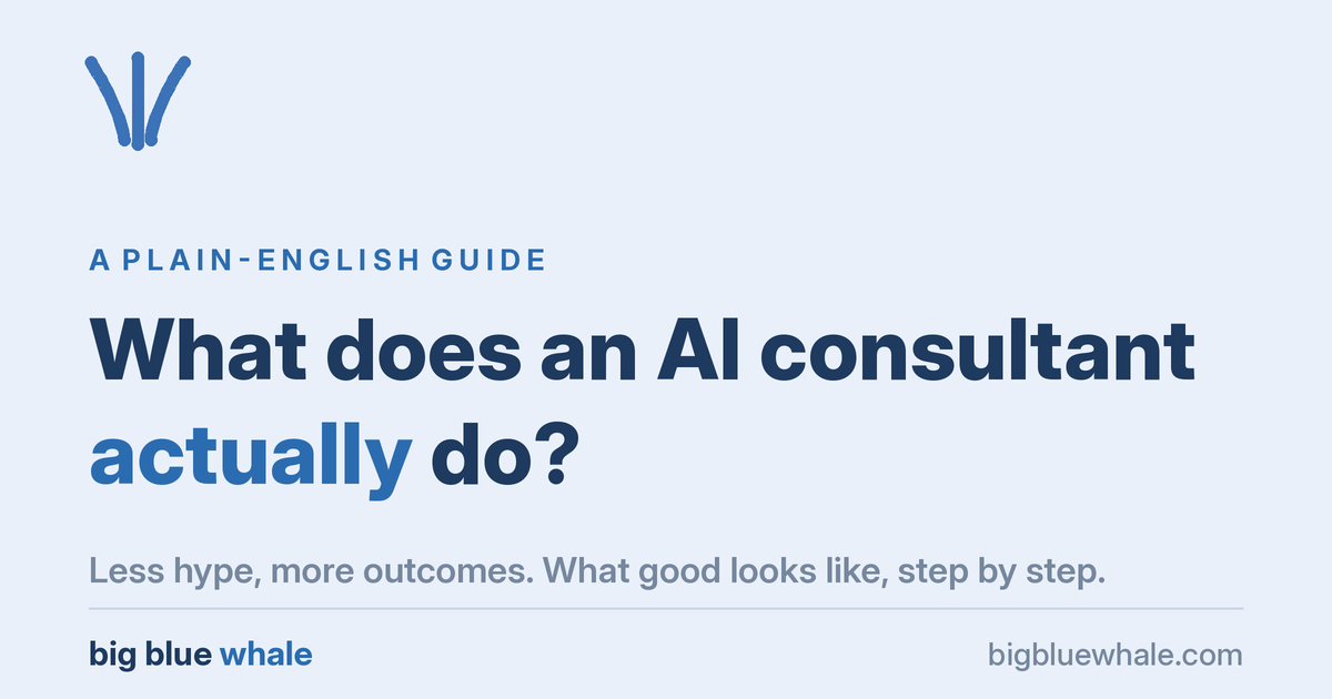 What does an AI consultant actually do?
