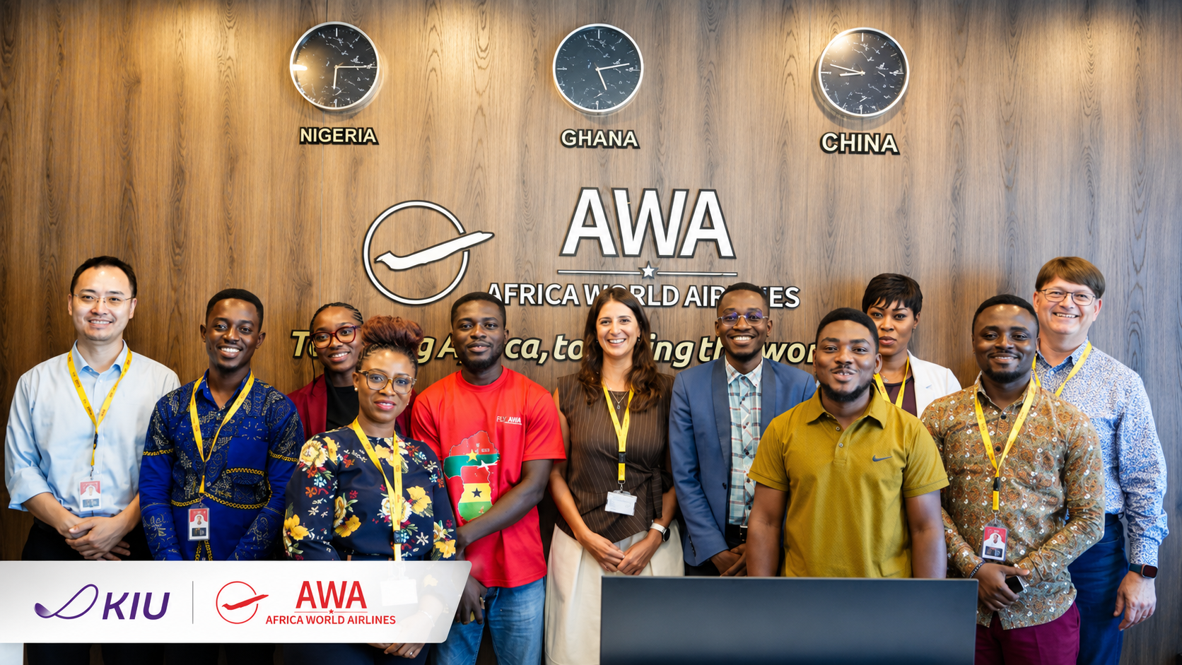 KIU System Solutions fortalece su relación con Africa World Airlines durante una visita de trabajo en Accra