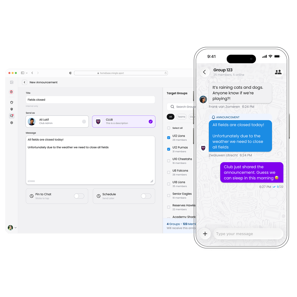 Club Announcements & Club Chat