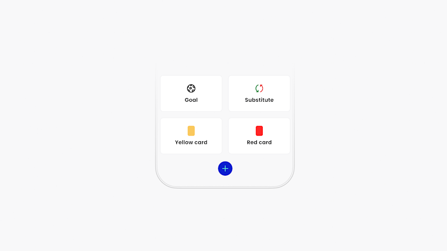 Advanced scorekeeping with cards, subs and goals