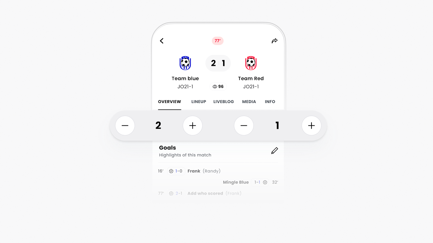 Mingle sport football app - Scorekeeping for soccer | Mingle Sport