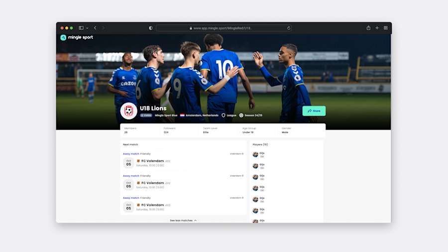 Team web page