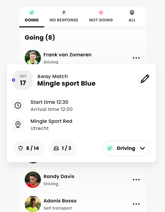 voetbal team management app