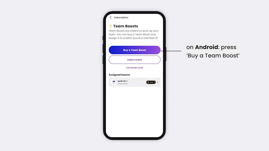 Help Article Visual - Redeem Promo Code Team Boost (Android - Step 1)