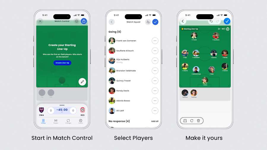 Create a Lineup: From Match to Squad Selection