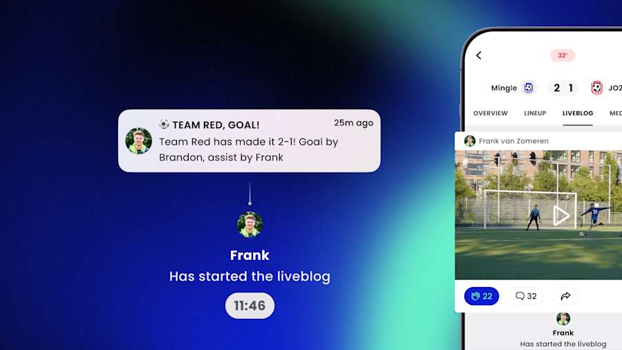 How to share match content with your followers via the Mingle Sport app with photos, videos, goals and a liveblog