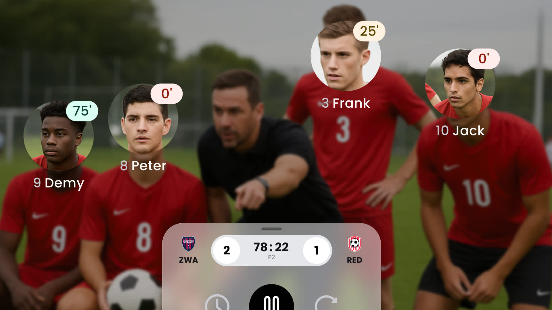 Players sitting on the bench