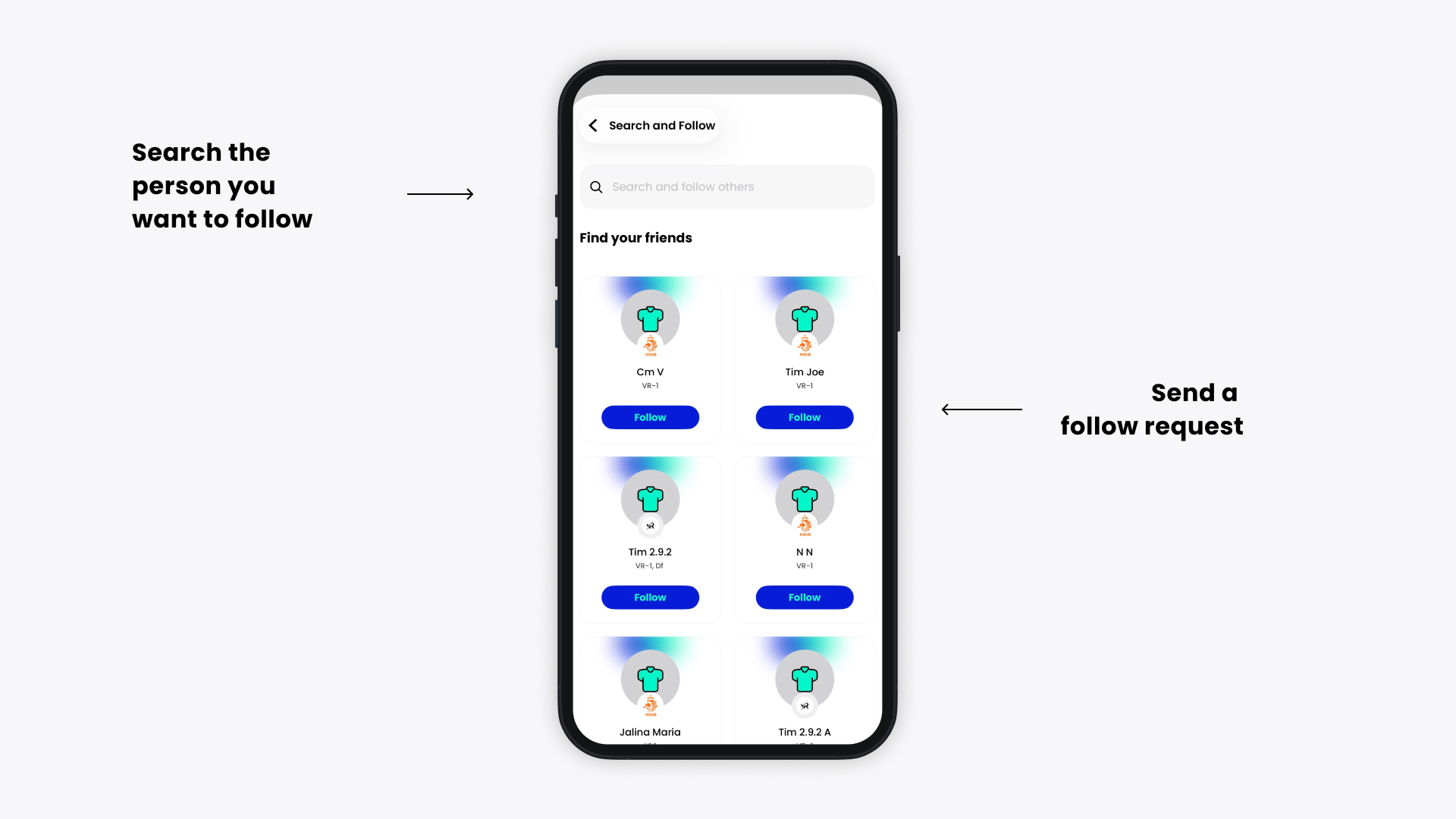 Help Article Visual - How to search and follow people