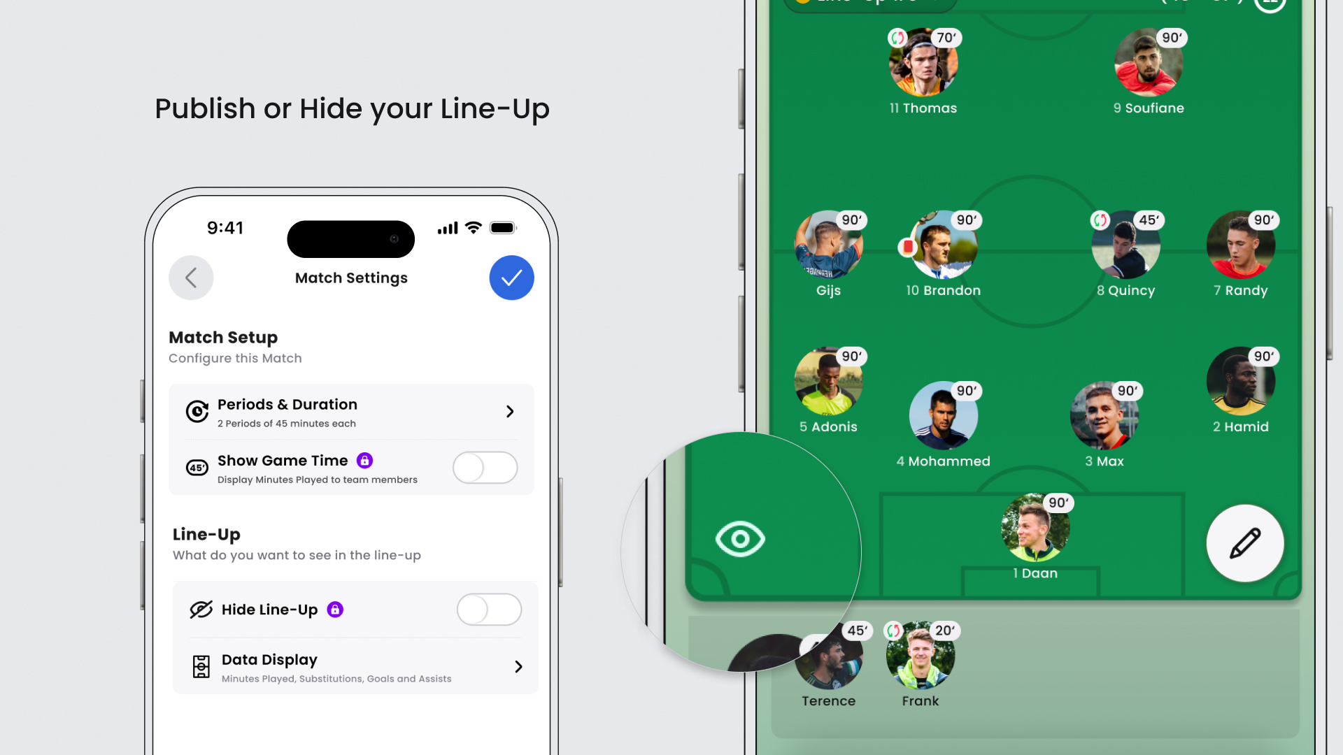 Share Your Lineup with your team and on your socials