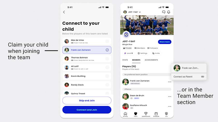 Connect as parent