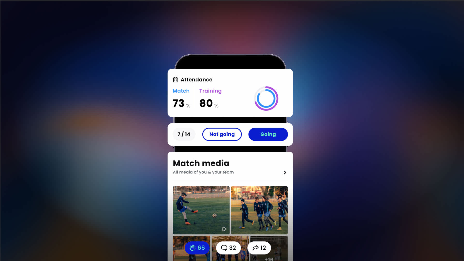 Hoe de Mingle Sport-app voor voetbalteam management, voetbal line ups en spelers prestaties werkt