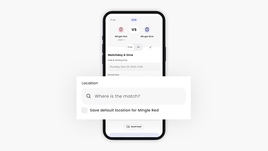 Help article Visuals - Add a Location to a match or training