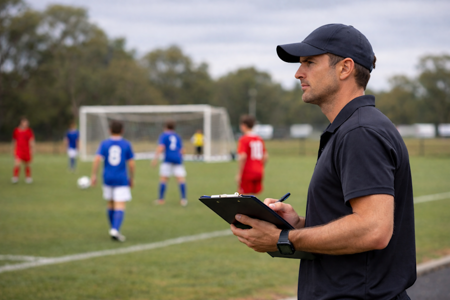 Australian youth coach on sideline