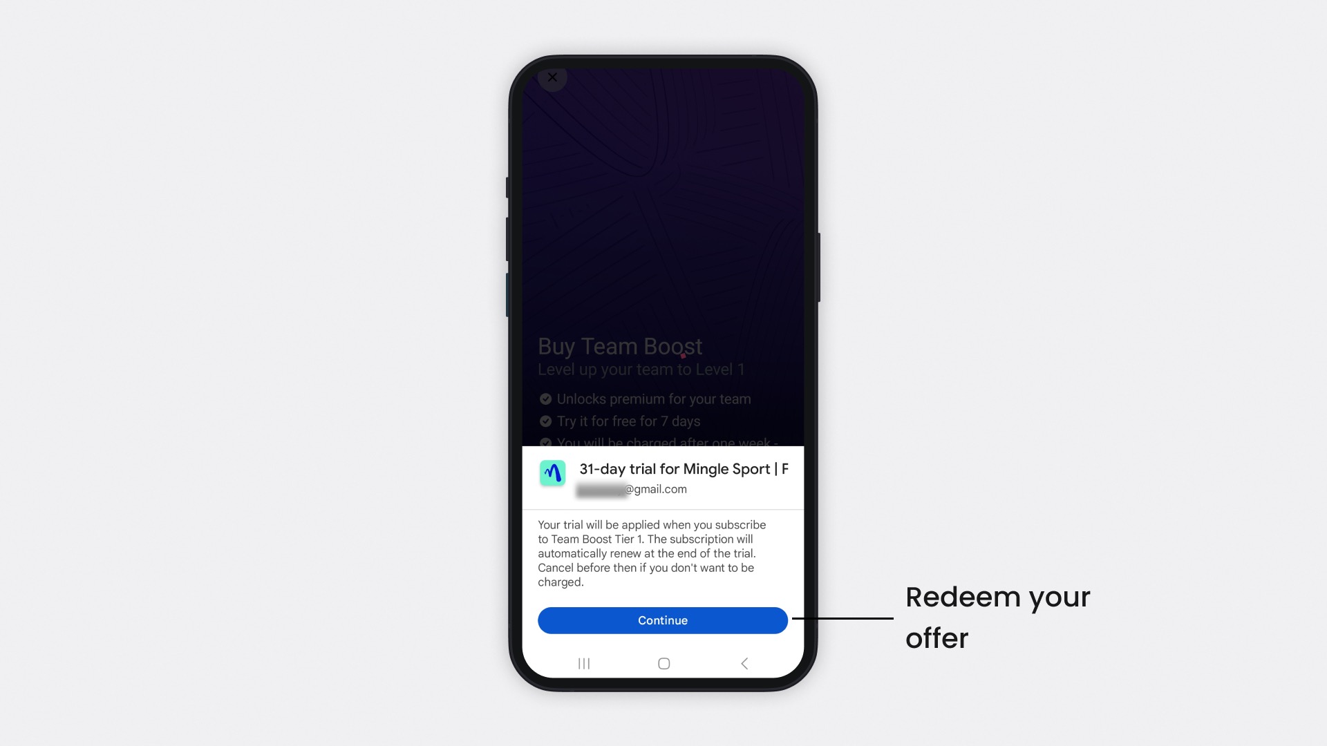Help Article Visual - Redeem Promo Code Team Boost (Android - Step 3)