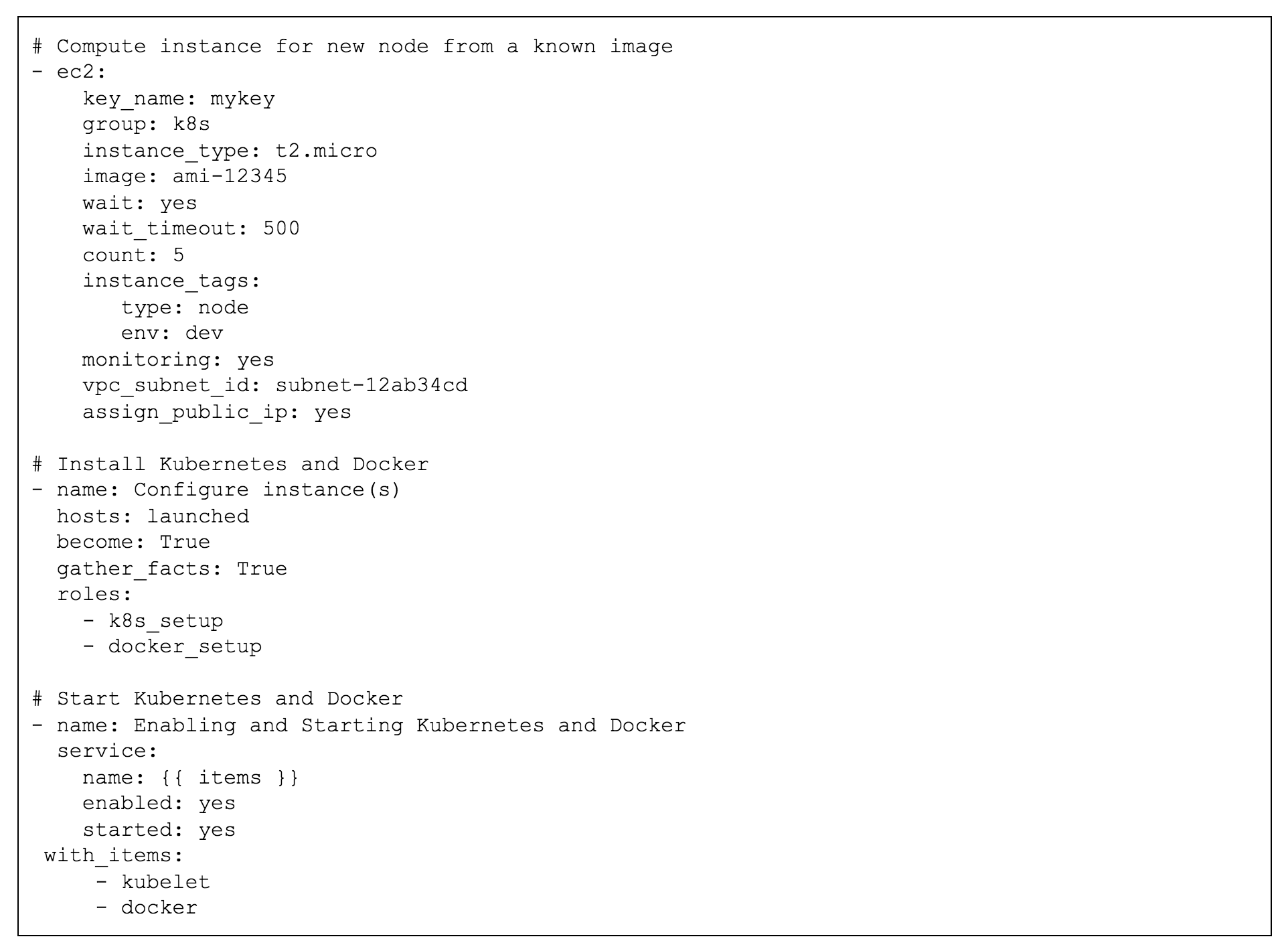 Playbook for adding a node to a K8s cluster on AWS