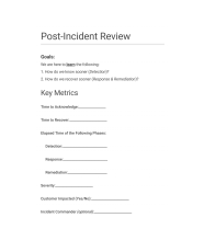 Chapter 10 Templates And Guides Post Incident Review Guide VictorOps