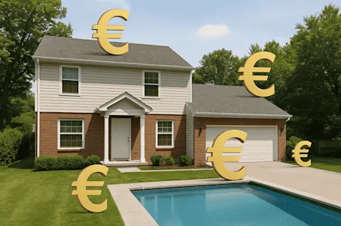 maison en monopropriété avec des symboles euros