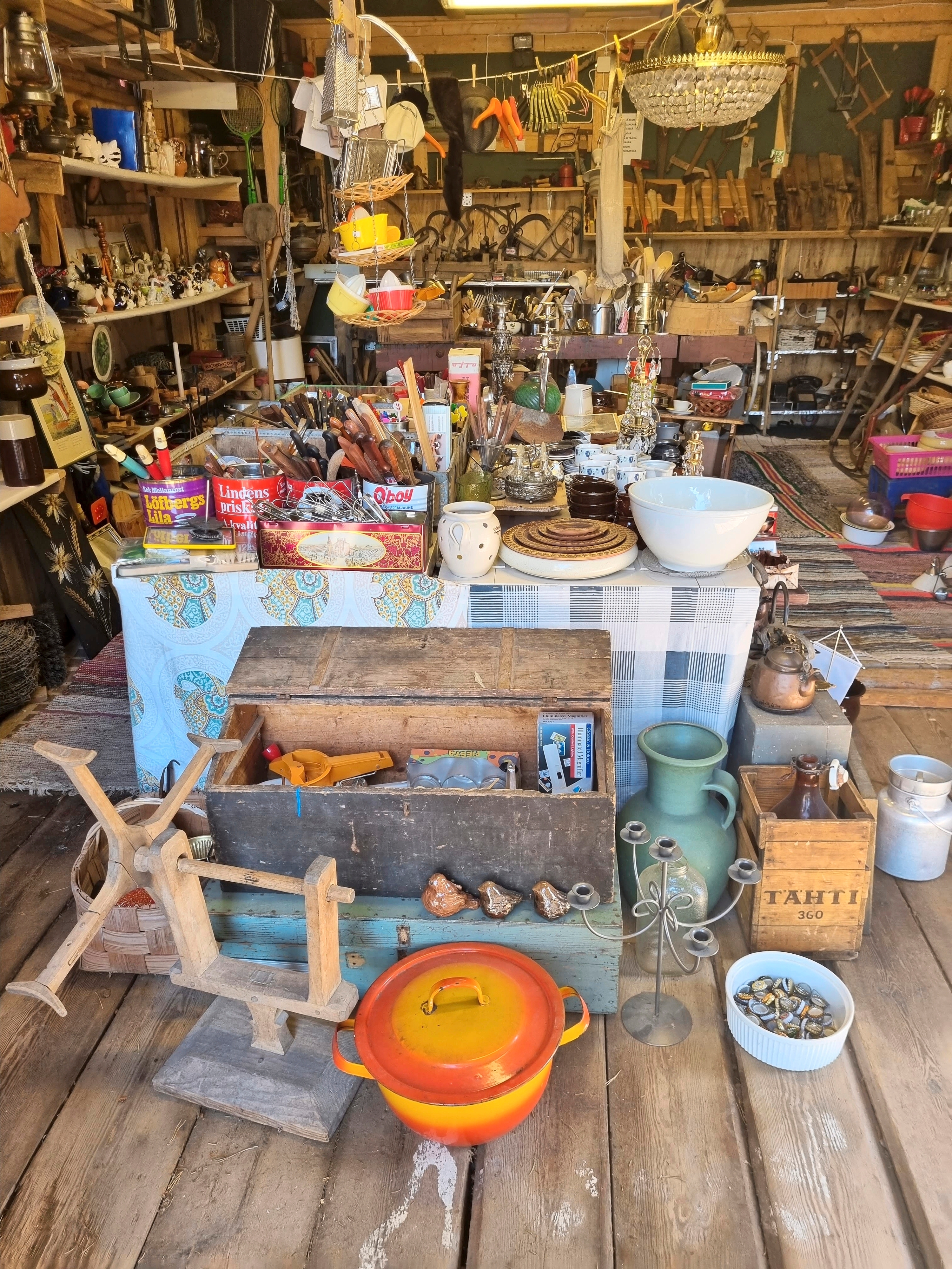 Old items at a flea market