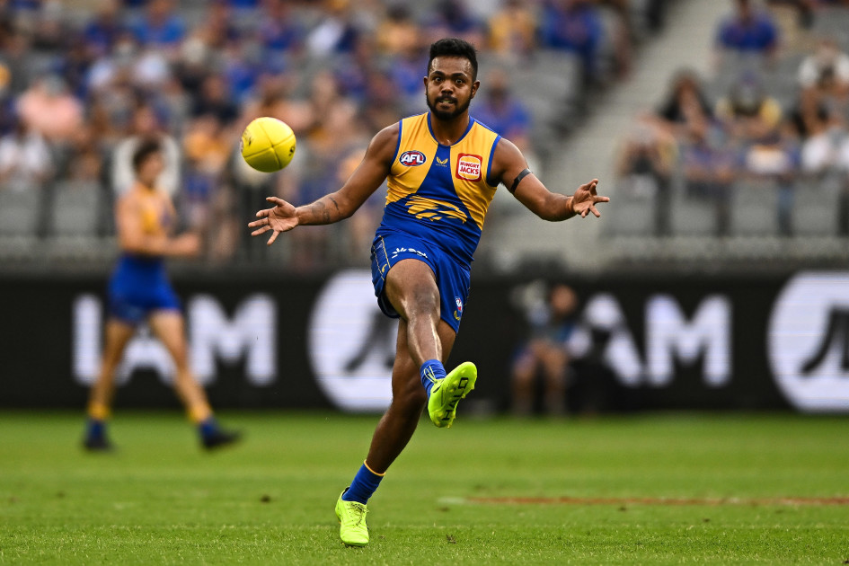 Xavier Ellis in blue and gold.  West coast eagles, Australian