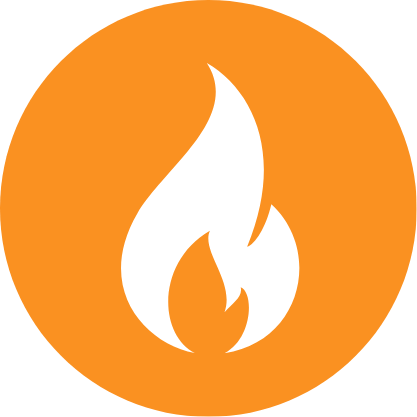Flame Retardant Icon in Orange