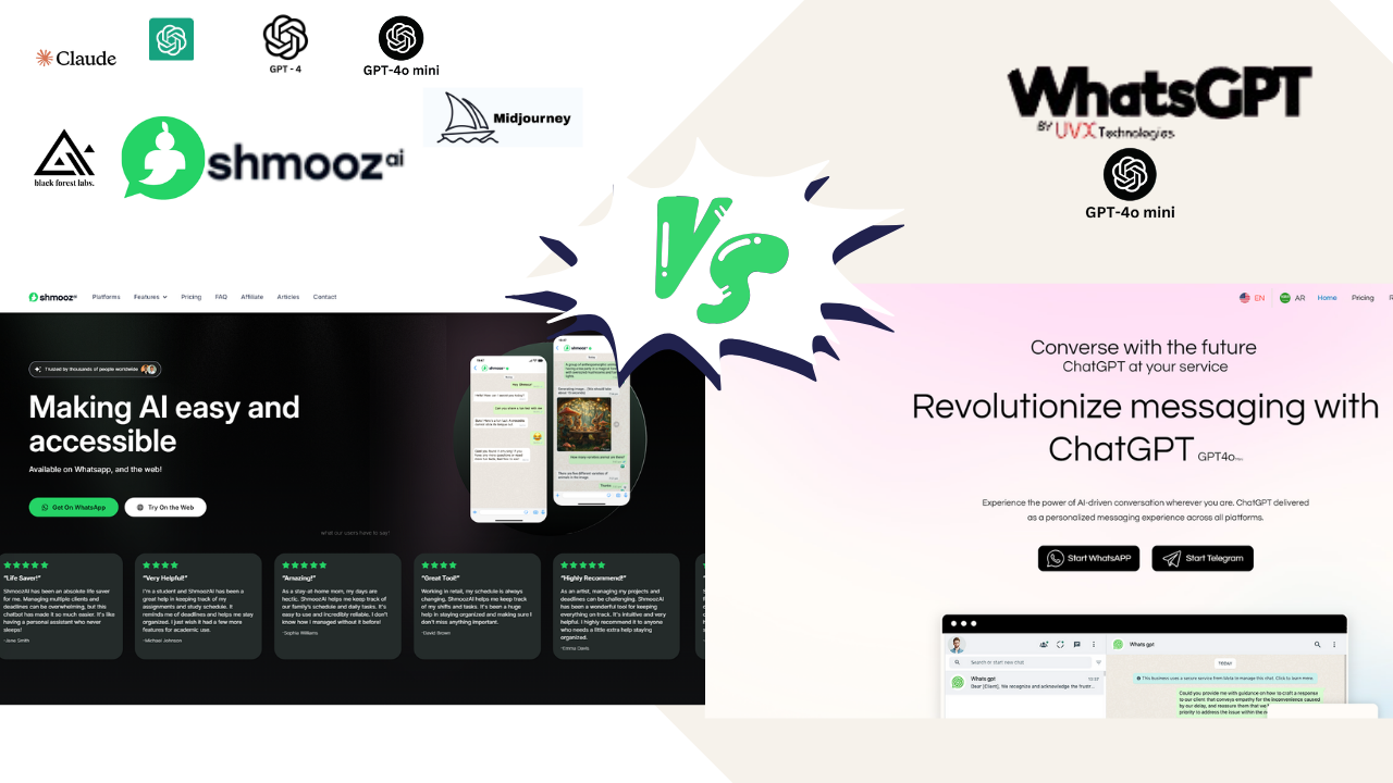 WhatsGPT vs Shmooz Ai - Which is the Best 