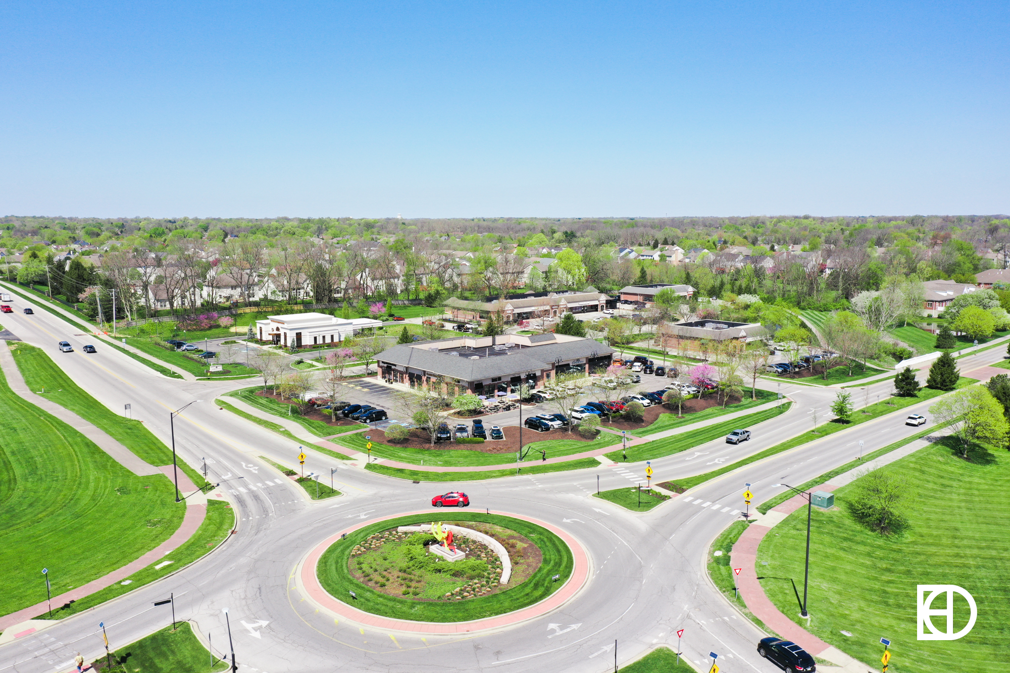 Main & Hazel Dell Aerial