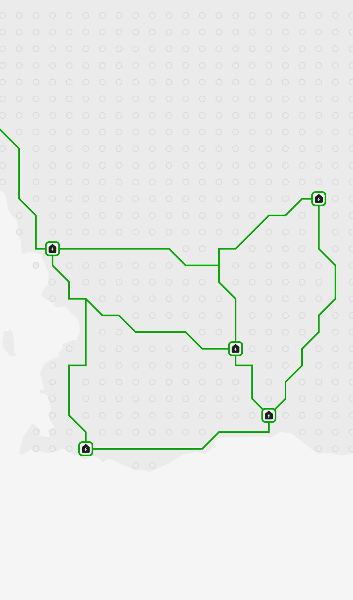 Illustration of the Einride grid in Southern Sweden