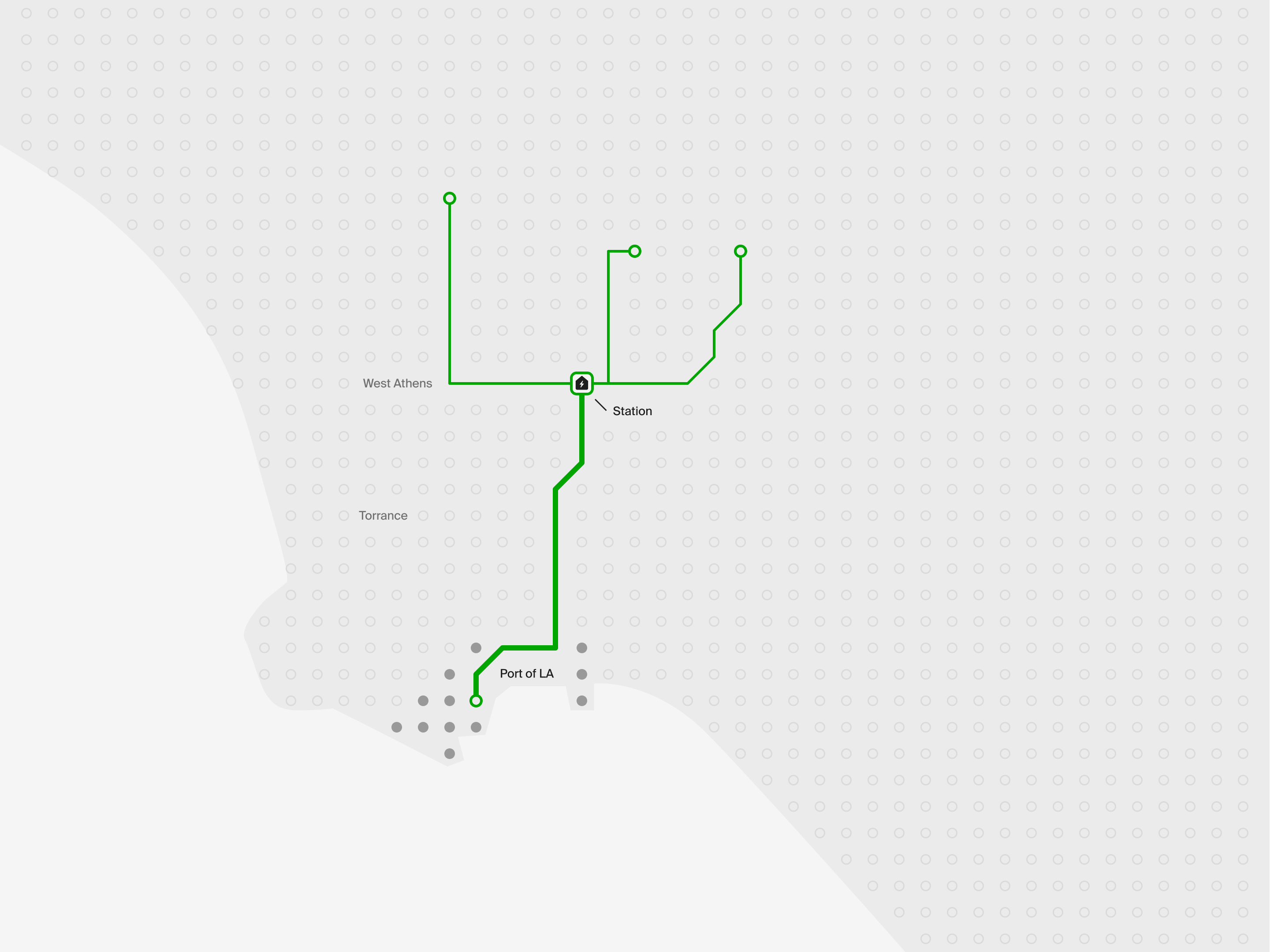 Illustration of the Einride grid in Los Angeles