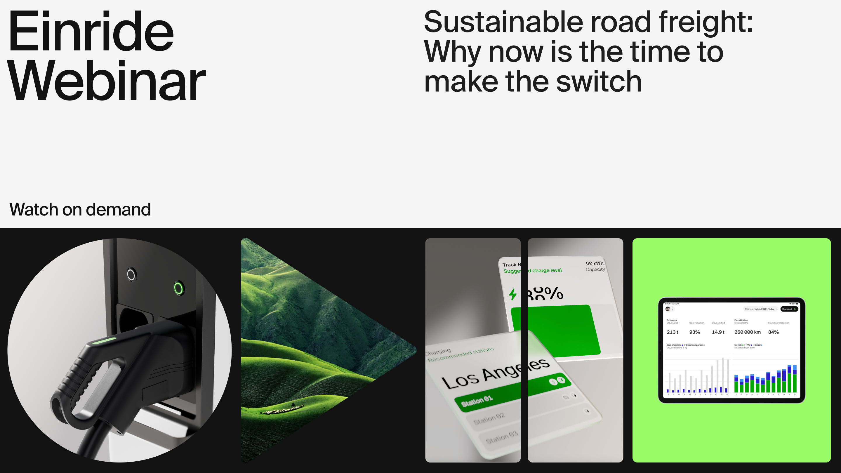 An image about our upcoming Einride Webinar: Sustainable road freight: Why now is the time to make the switch.