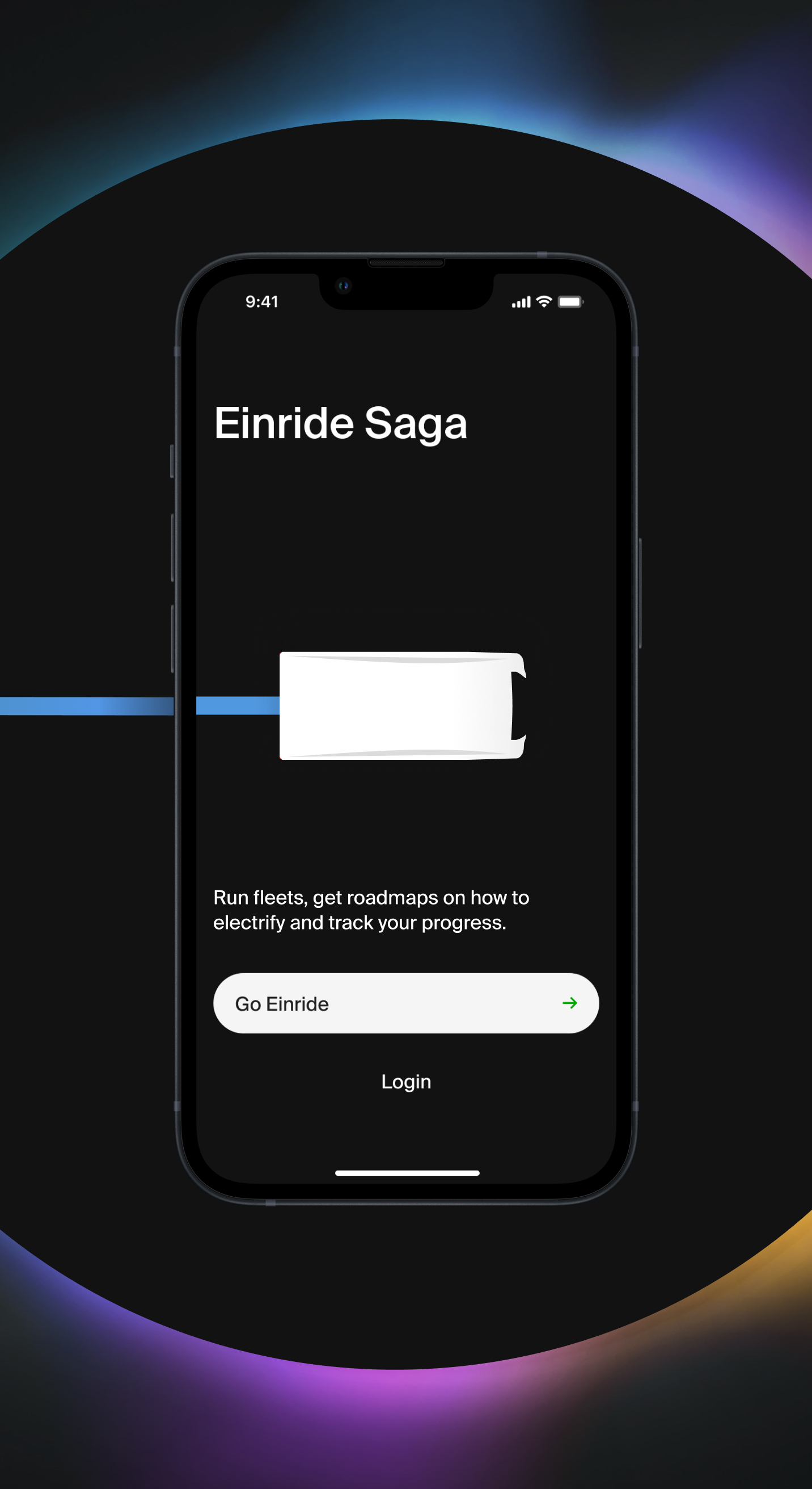 Einride Saga app running on a phone.