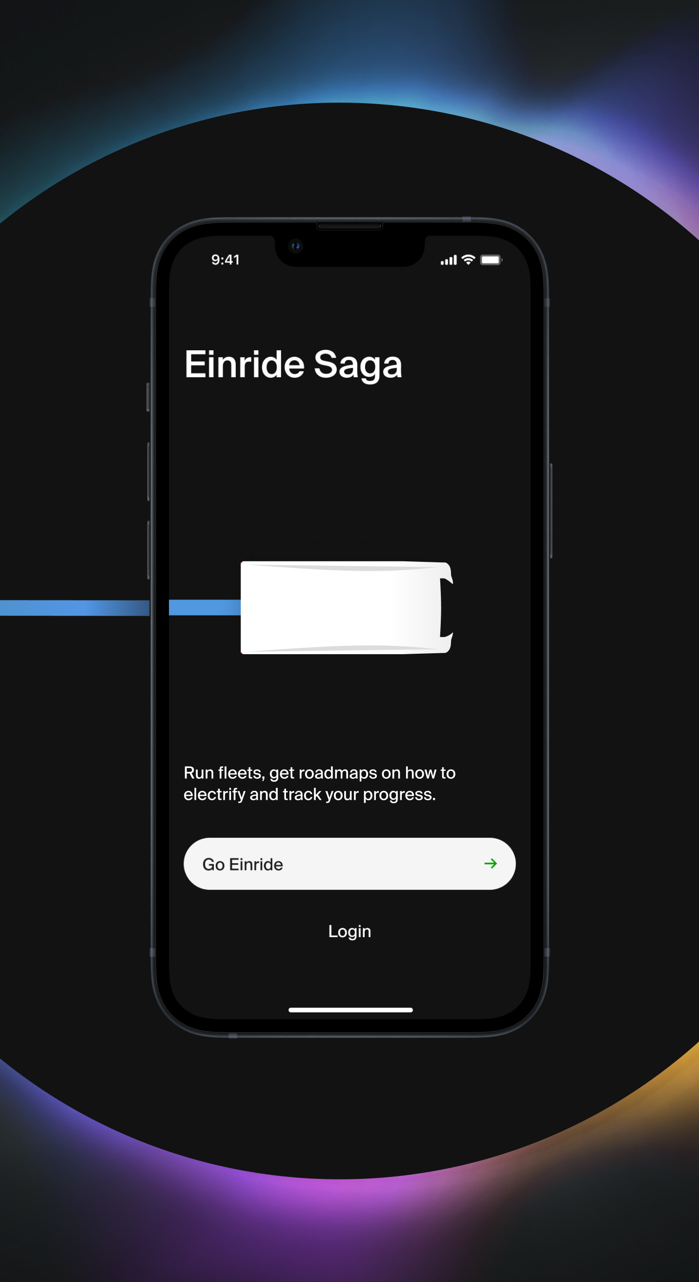 Einride Saga app running on a phone.