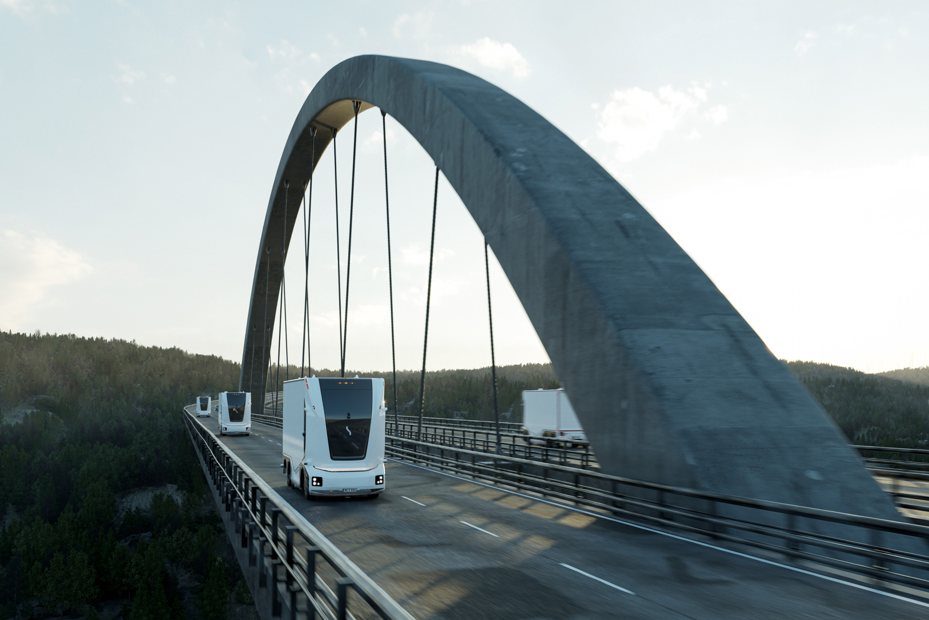 Fleet of Autonomous gen 2 on the Svinesund bridge