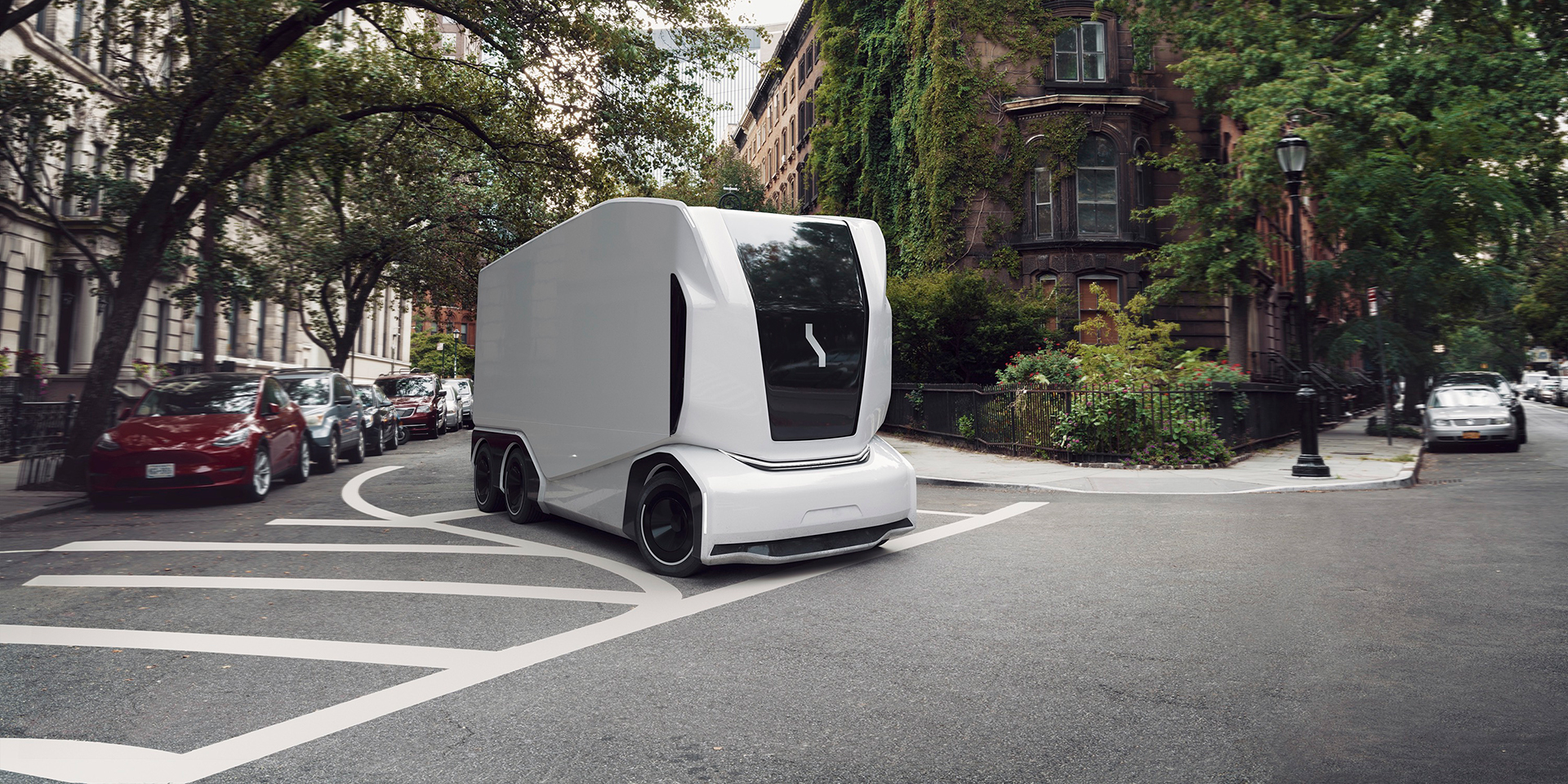 Pod operating in a street in New York City.
