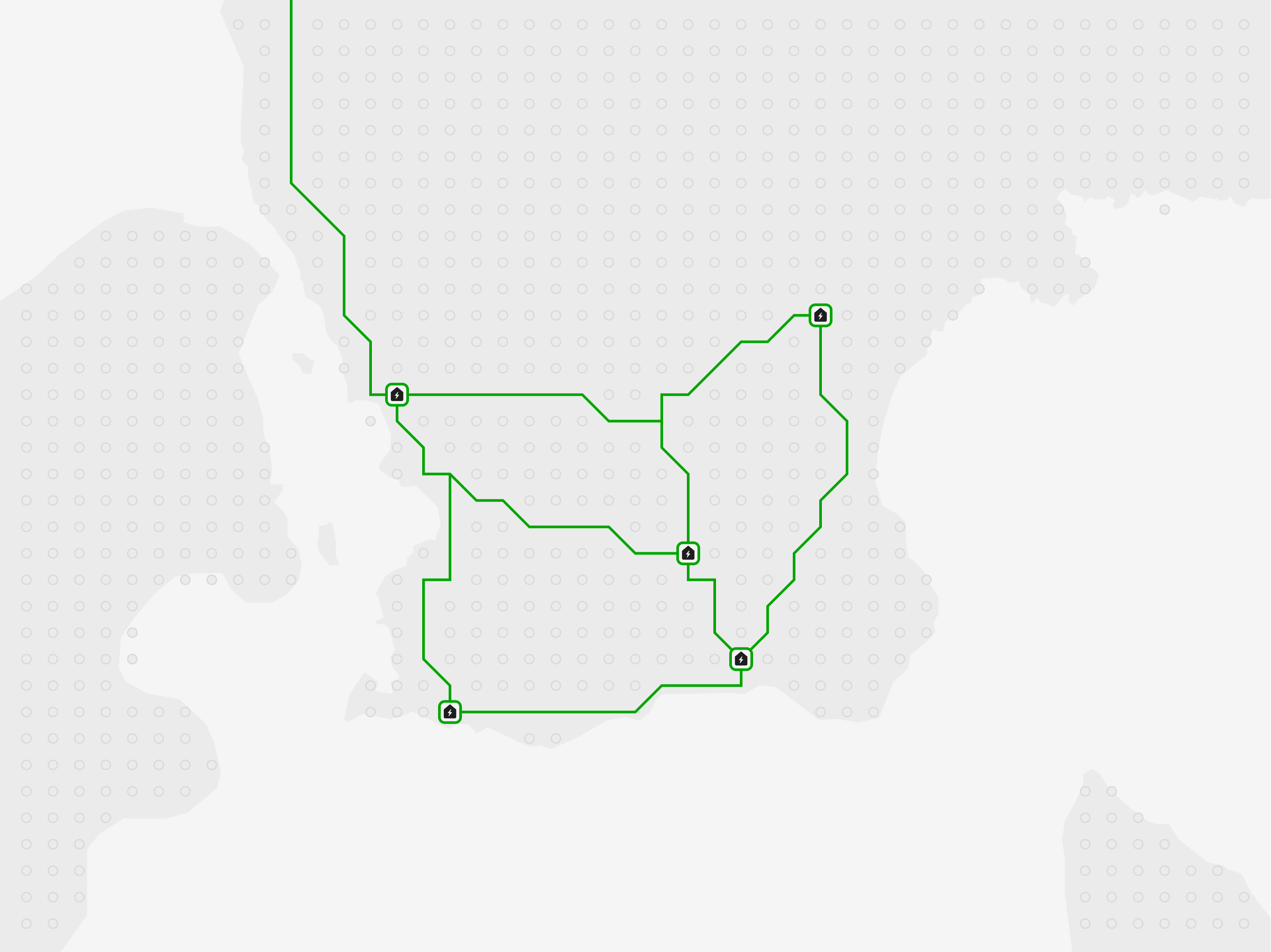 Illustration of the Einride grid in Southern Sweden