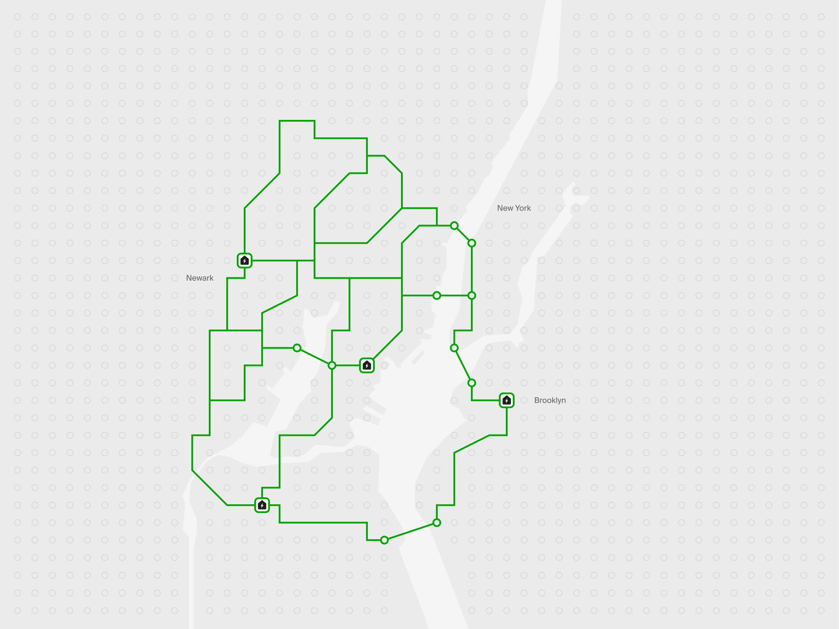 Illustration of a grid in the greater New York area