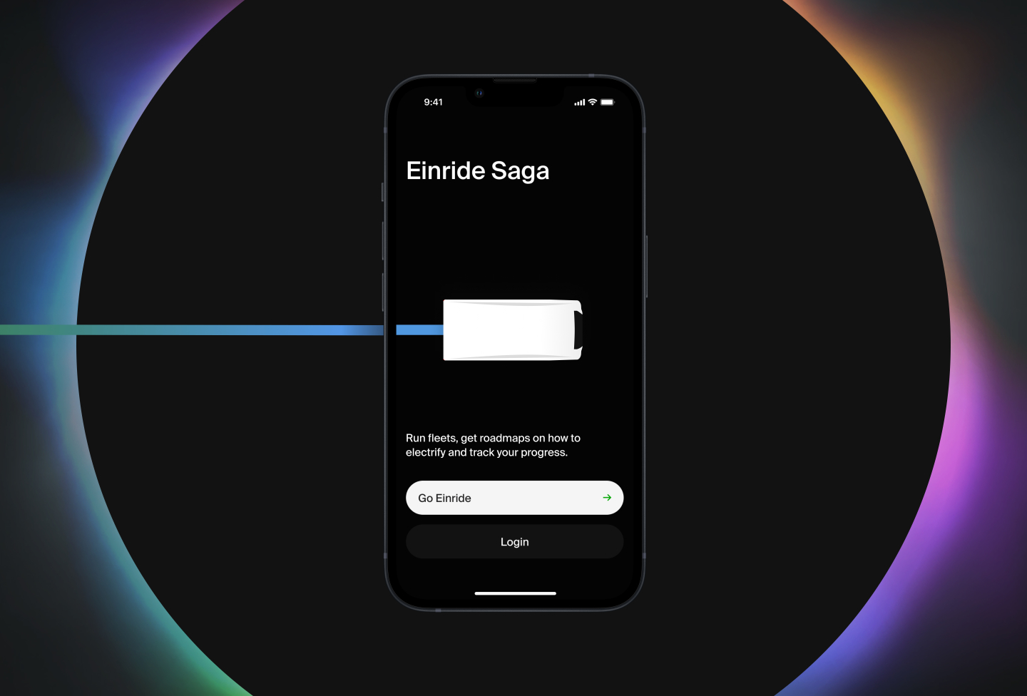 Einride Saga app running on a phone.