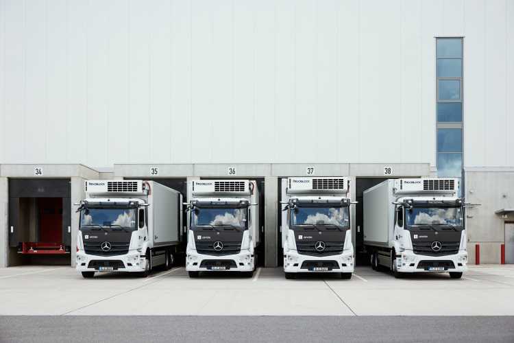 Fleet of four Einride electric trucks