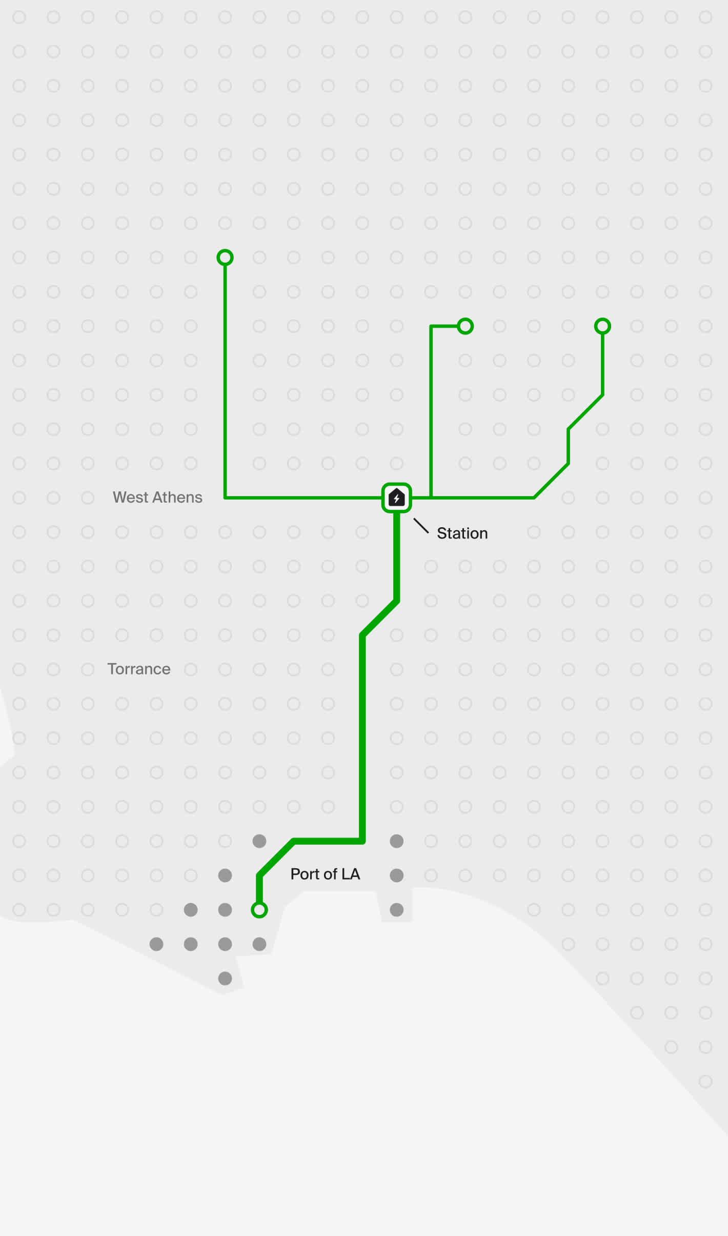 Illustration of the Einride grid in Los Angeles