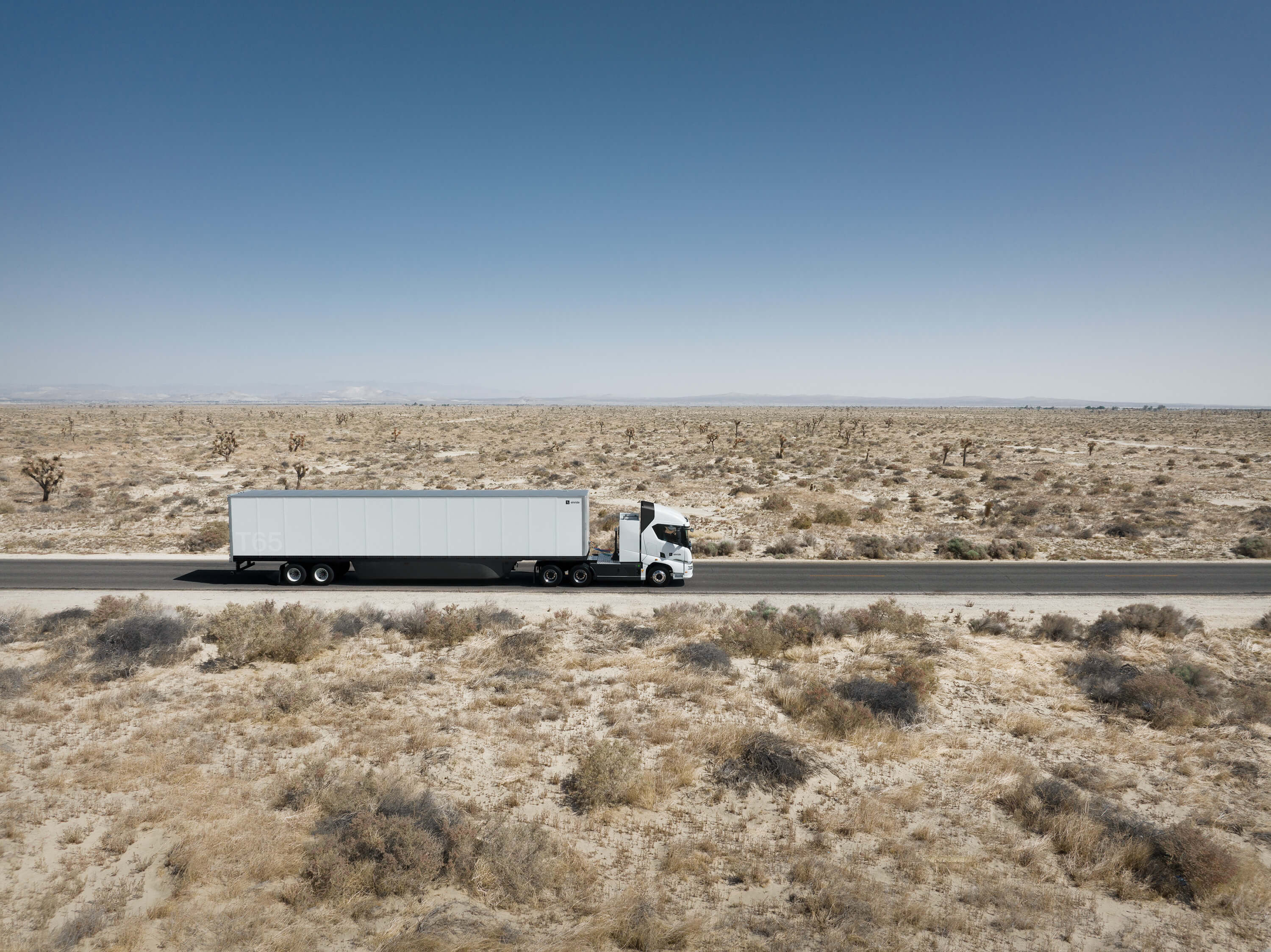 E truck in desert 