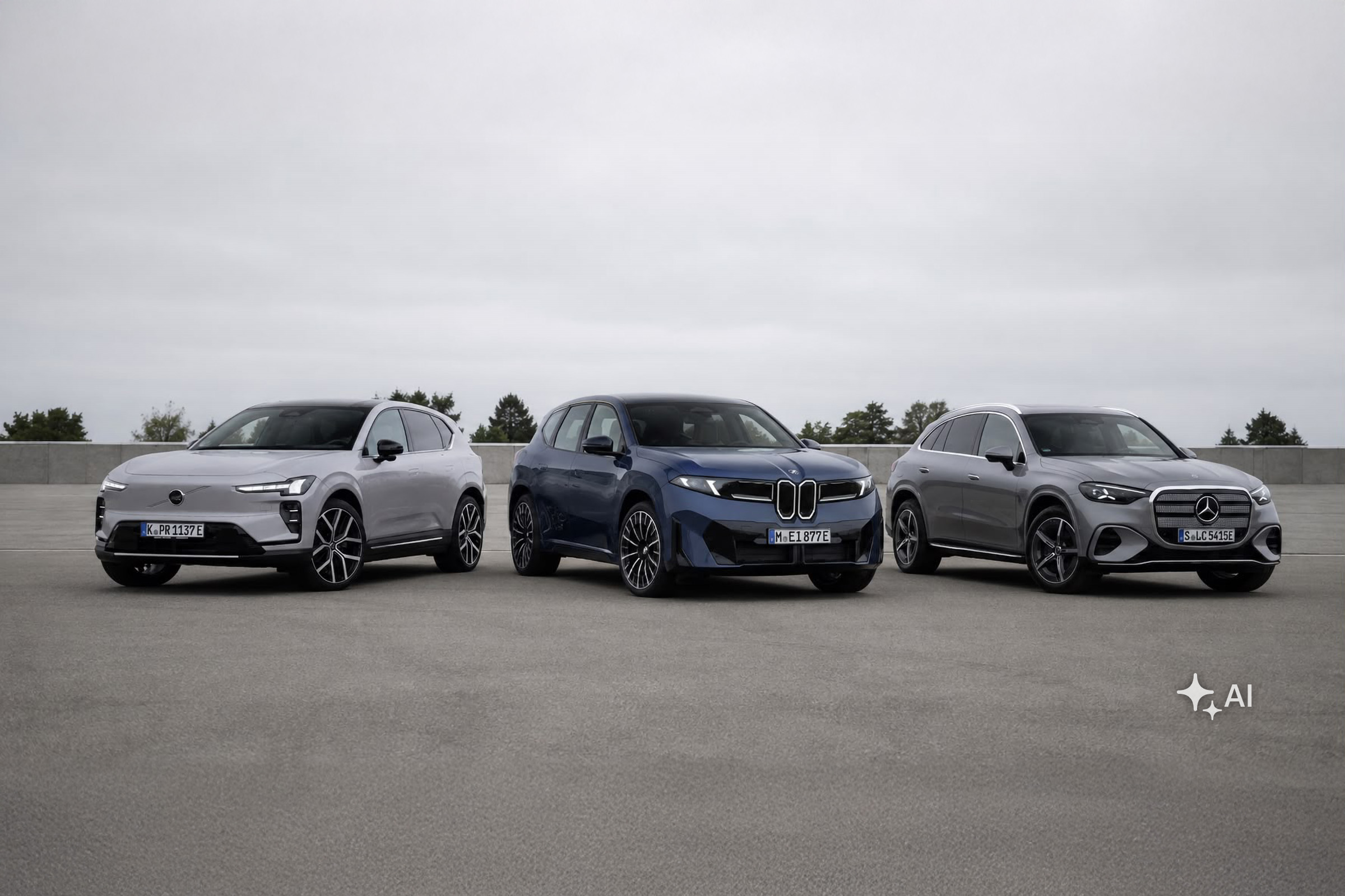 2026 Vergleich Mercedes GLC elektrisch BMW iX3 Neue Klasse Volvo EX60