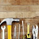 Home improvement injuries square stock image 