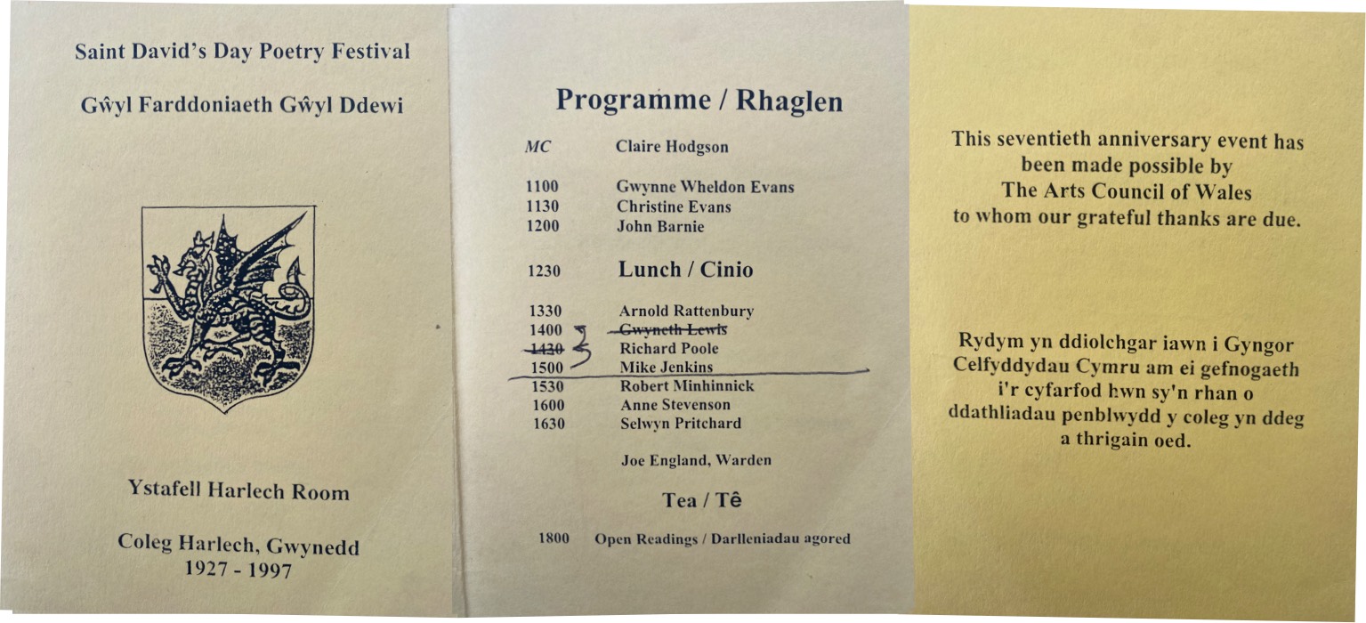 St Davids day Poetry Festival flyer
