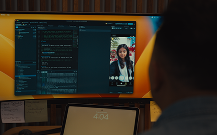 Image showing Lens Studio on a desktop screen, highlighting the tools available to creators.