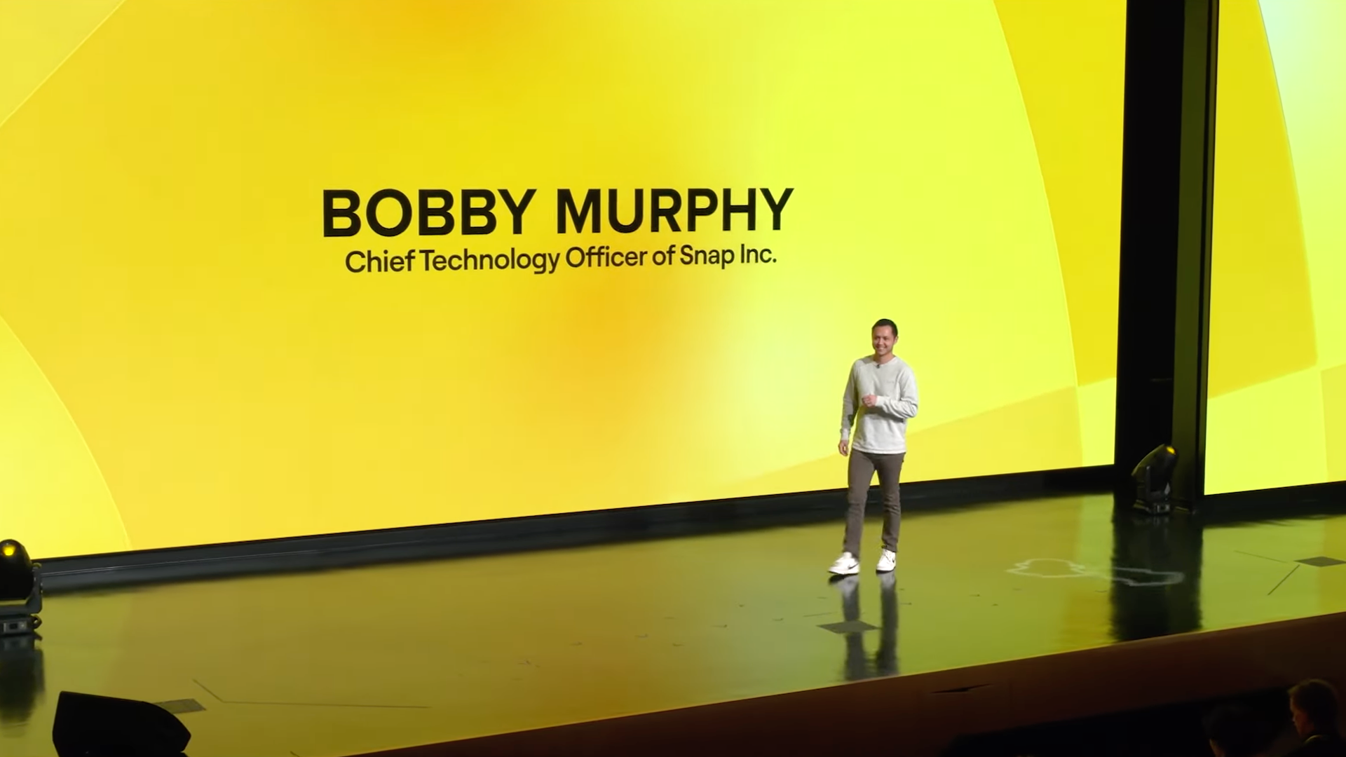 Bobby Murphy on stage at Lens Fest