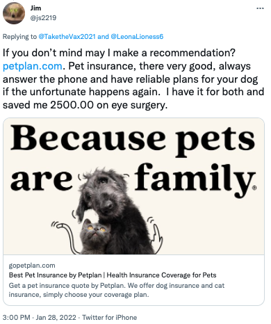 dog insurance tweet 2