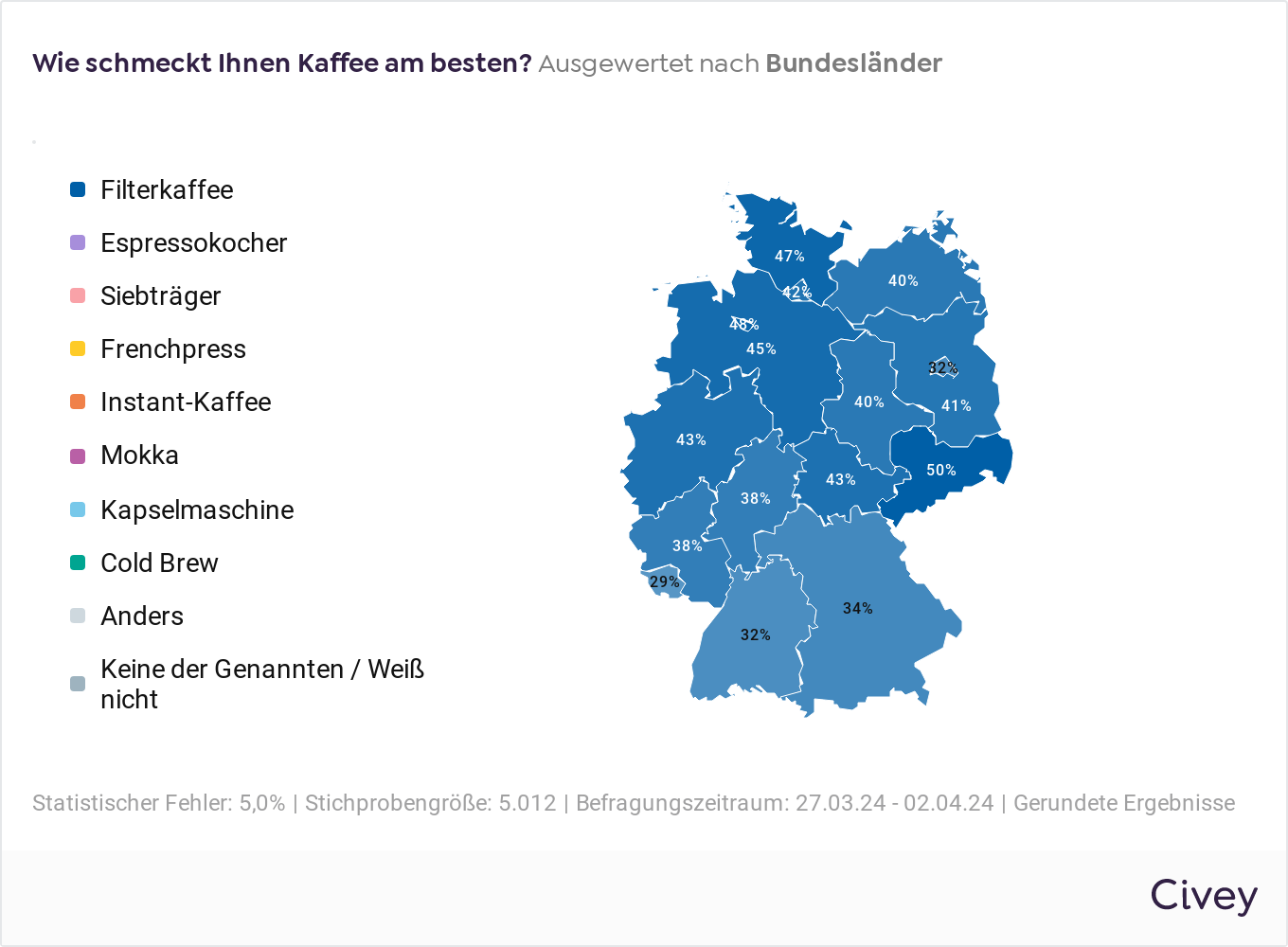 Umfragedaten als Kartenansicht